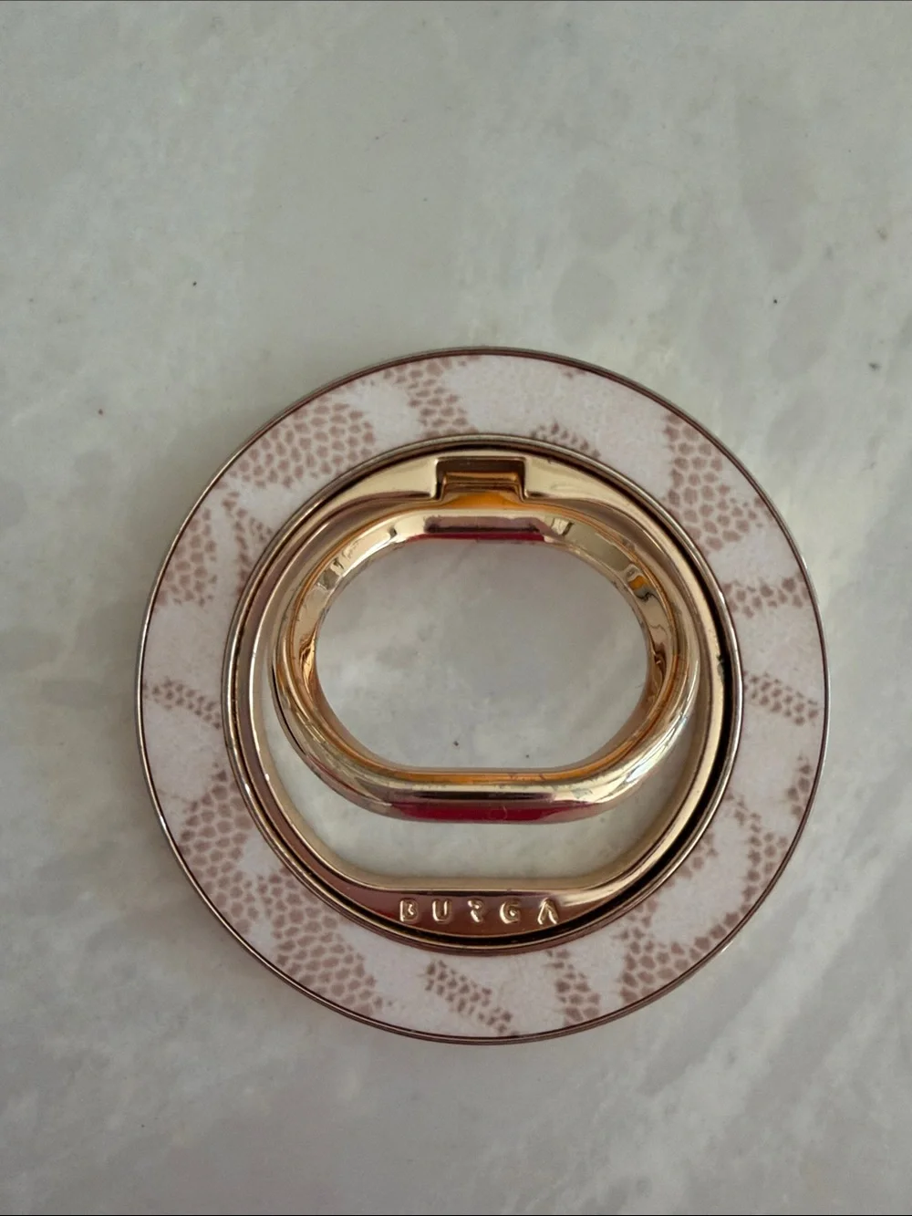 BURGA Pink Lace Phone Case with Gold Ring Grip